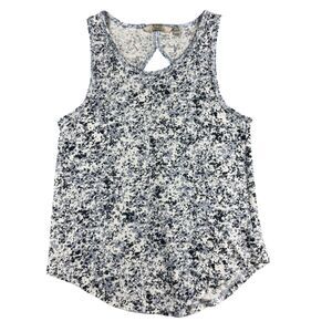 Athleta Tank Top Womens Extra Extra Small Blue Abstract Printed Cutout Racerback